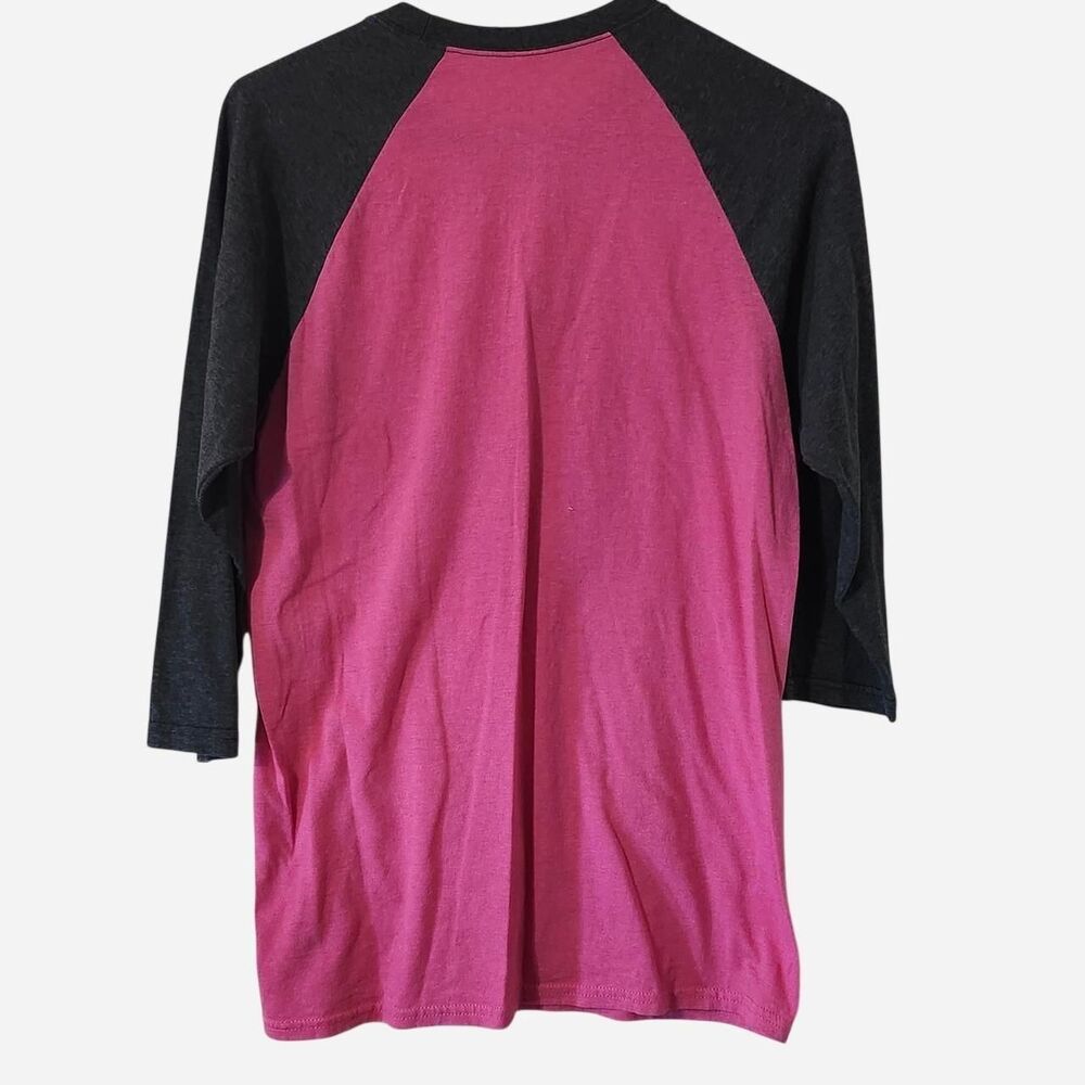 Simply Southern pink and black "Too Blessed To Be Stressed" baseball tee Size S - Picture 4 of 4